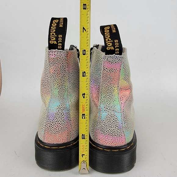 Doc Dr. Martens 1460 Pascal Rainbow Combat Boots Youth Girls 4 EU 36 - Picture 6 of 8